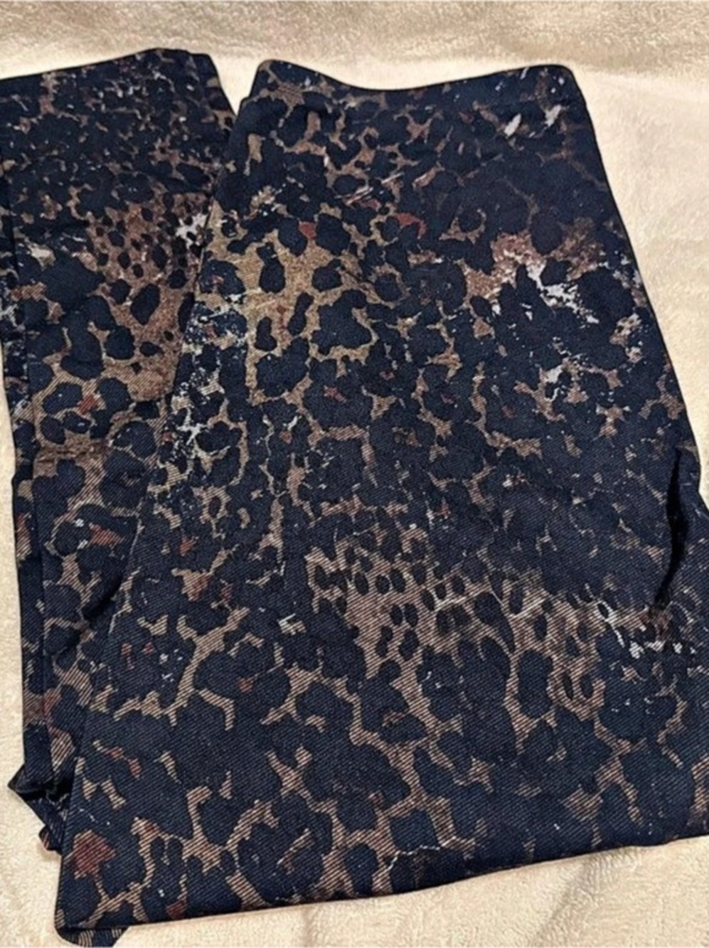 XCVI Animal Print Leggings in Blue & Brown Size Small